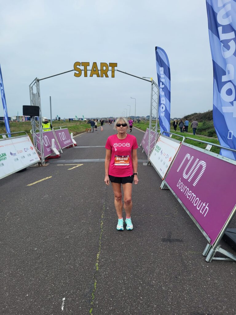 Lady at the finish line